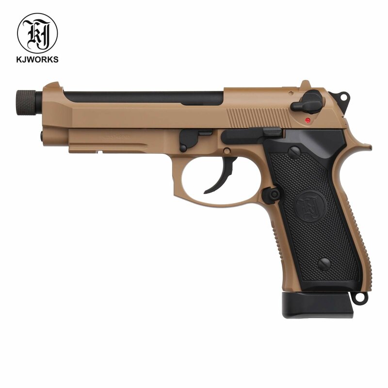 KJ Works M9 A1 TBC Vollmetall Softair-Co2-Pistole Tan Kaliber 6 mm BB Blowback (P18)