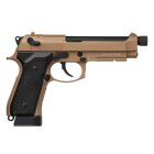 KJ Works M9 A1 TBC Vollmetall Softair-Co2-Pistole Tan Kaliber 6 mm BB Blowback (P18)