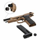 Komplettset KJ Works M9 A1 TBC Vollmetall Softair-Co2-Pistole Tan Kaliber 6 mm BB Blowback (P18)