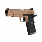 KJ Works KP-07 M1911 MEU Vollmetall Softair-Co2-Pistole Desert Kaliber 6 mm BB Blowback (P18)