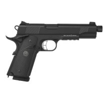 KJ Works M1911 MEU TBC Vollmetall Softair-Co2-Pistole Schwarz Kaliber 6 mm BB Blowback (P18)