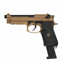 WE M9 A1 Vollmetall Softair-Co2-Pistole Desert Kaliber 6 mm BB Blowback (P18)