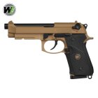 WE M9 A1 Vollmetall Softair-Co2-Pistole Desert Kaliber 6 mm BB Blowback (P18)