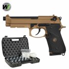 Komplettset WE M9 A1 Vollmetall Softair-Co2-Pistole Desert Kaliber 6 mm BB Blowback (P18)