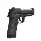 Komplettset KJ Works M9IA Vollmetall Softair-Co2-Pistole Schwarz Kaliber 6 mm BB Blowback (P18)