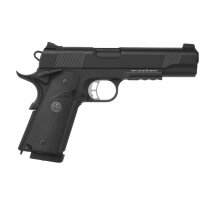 KJ Works M1911 MEU Vollmetall Softair-Co2-Pistole Schwarz Kaliber 6 mm BB Blowback (P18)