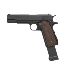 Komplettset WE M1911 A1 Vollmetall Softair-Co2-Pistole Schwarz/Braun Kaliber 6 mm BB Blowback (P18)