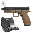 Komplettset KJ Works KP-13 TBC Softair-Co2-Pistole Tan Kaliber 6 mm BB Blowback (P18)