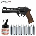 SET Chiappa Rhino 60DS Co2-Revolver Schwarz Lauflänge 6" - 4,5 mm Stahl BB (P18)