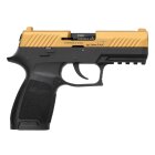 SET Sig Sauer P320 Schreckschuss Pistole Gold 9 mm P.A.K. (P18) + 50 Platzpatronen 9 mm P.A.K.