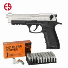 SET Ekol P92 Magnum Schreckschuss Pistole Nickel 9 mm P.A.K. (P18) + 50 Platzpatronen 9 mm P.A.K.