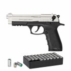 SET Ekol P92 Magnum Schreckschuss Pistole Nickel 9 mm P.A.K. (P18) + 50 Platzpatronen 9 mm P.A.K.