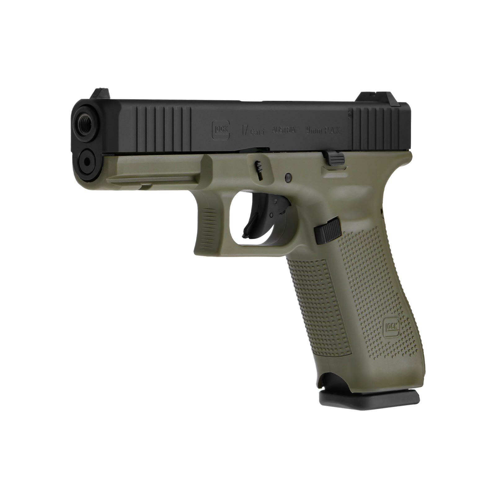 Set Glock 17 Gen5 Schreckschuss Pistole Battlefield Green 9 Mm P A K