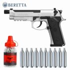 SET Beretta M9A3 FM Inox 4,5 mm Stahl BB Co2-Pistole Blow Back (P18)