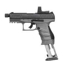 Kofferset Walther PPQ M2 Q4 TAC Combo 4,6" Tungsten Gray - 4,5 mm Diabolo Blowback Co2-Pistole (P18)