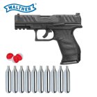 SET Walther Defense Training Marker T4E PDP Compact 4" - cal .43 Schwarz (P18) + Pepperballs 10 Stück