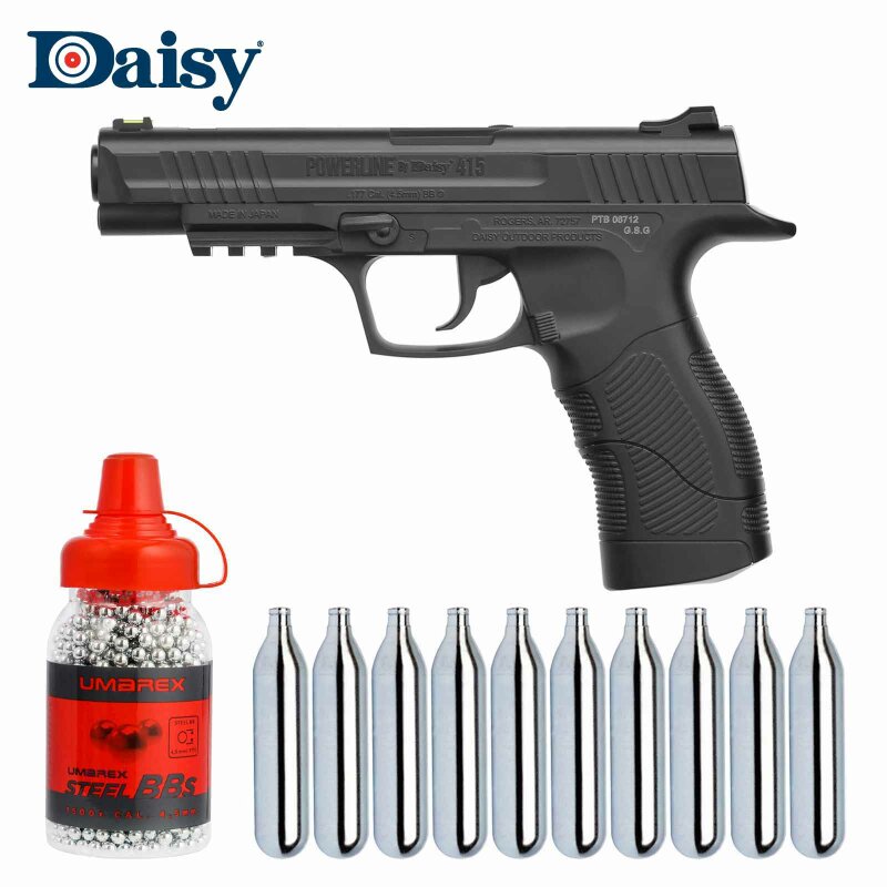 SET Daisy 415 Co2-Pistole Kaliber 4,5 mm Stahl BB (P18)