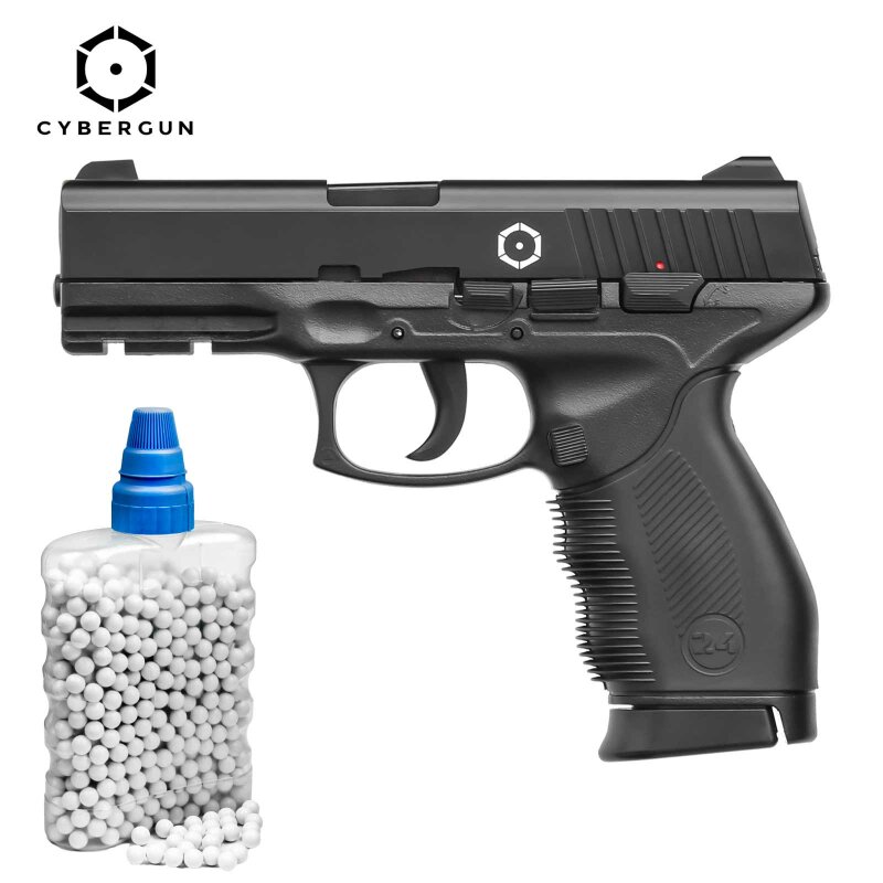 SET Cybergun PT24/7  H.P.A. Federdruck Softair-Pistole 6 mm BB Schwarz (P14) + 800 BBs