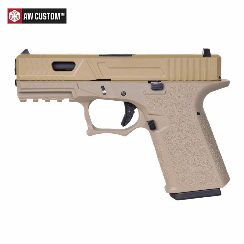 AW Custom VX9 Mod. 3 Softair-Pistole FDE Kaliber 6 mm BB Gas Blowback (P18)