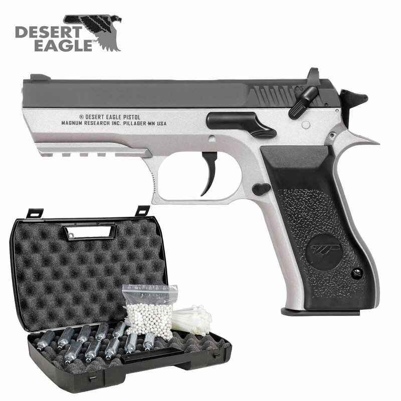 Komplettset Baby Desert Eagle Softair-Co2-Pistole Bicolor Kaliber 6 mm BB (P18)