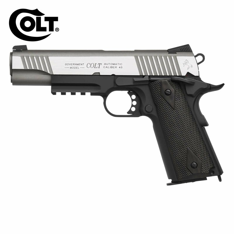 Colt 1911 Railgun Softair-Co2-Pistole Bicolor Kaliber 6 mm BB Blowback (P18)