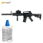 SET AirmaX M4 AEG Softair-Gewehr 6 mm BB schwarz (P14) + 800 BBs