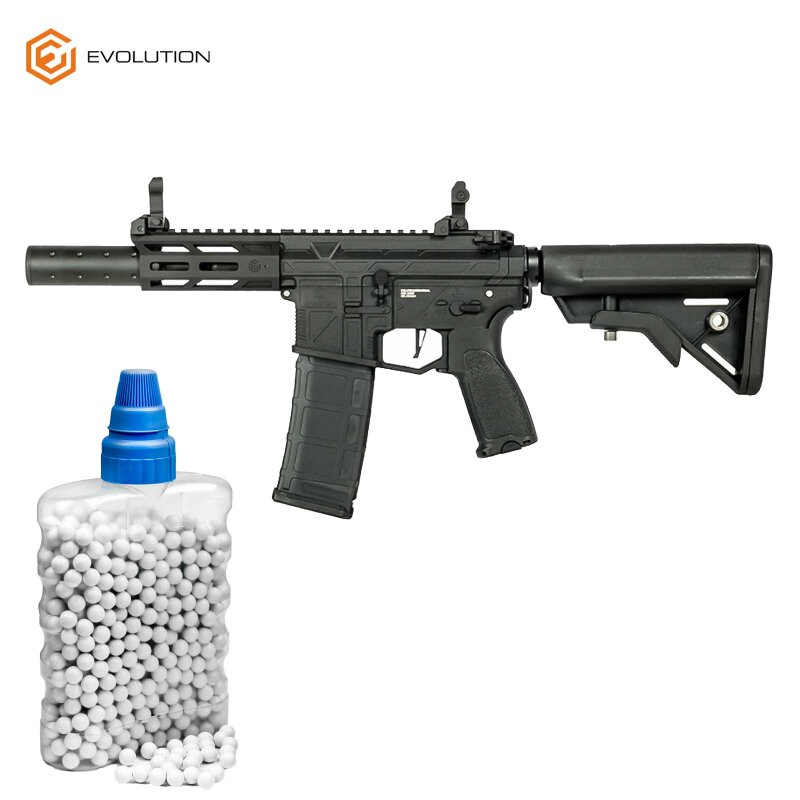 SET Evolution Ghost XS EMR S AEG Softair-Gewehr 6 mm BB schwarz (P14) + 800 BBs