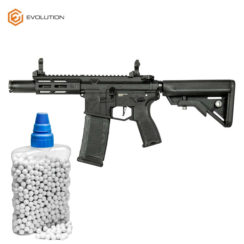 SET Evolution Ghost XS EMR A AEG Softair-Gewehr 6 mm BB Schwarz (P14) + 800 BBs