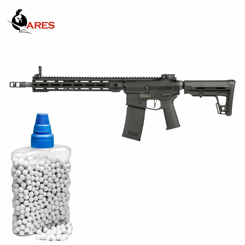 SET Ares M4 X-Class Model 12 S-AEG Softair-Gewehr Kaliber 6 mm BB Schwarz (P18) + 800 BBs