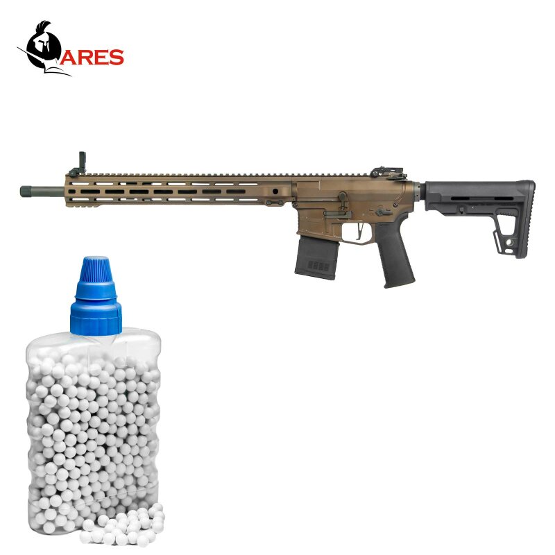 SET Ares M4 X-Class Model 15 S-AEG Softair-Gewehr Kaliber 6 mm BB Bronze (P18) + 800 BBs