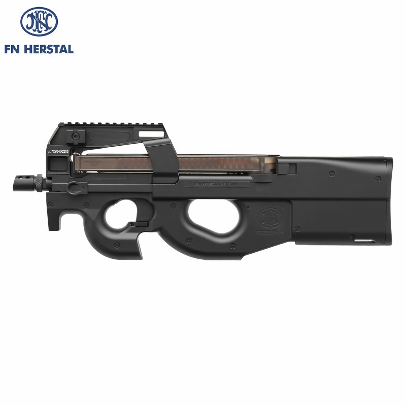 FN Herstal P90 S-AEG Softair-Gewehr Kaliber 6 mm BB Schwarz (P18) mit Railschiene