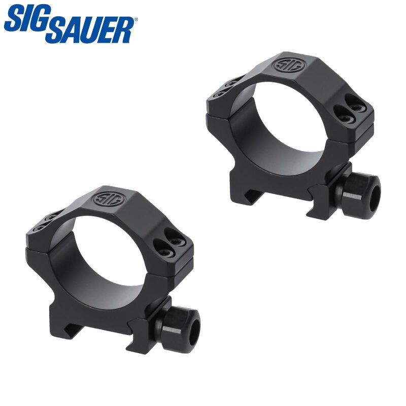 Sig Sauer ALPHA1 Aluminium Montageringe für Weaver- / Picatinnyschiene - 30 mm- Low - 2 Stück