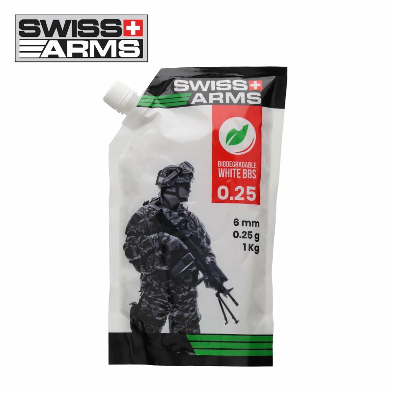 Swiss Arms Bio Softair BBs  - 6 mm BB/0,25 g/4000 Stück Beutel Weiß