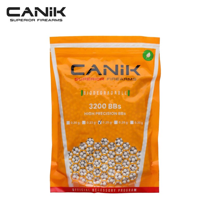 Canik Bio Softair BBs  - 6 mm BB/0,25 g/3200 Stück Beutel Weiß