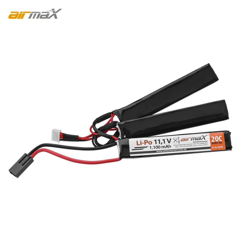 AirmaX LiPo-Akku 11,1 V - 1100 mAh - Mini Tamiya Stecker Triple Type