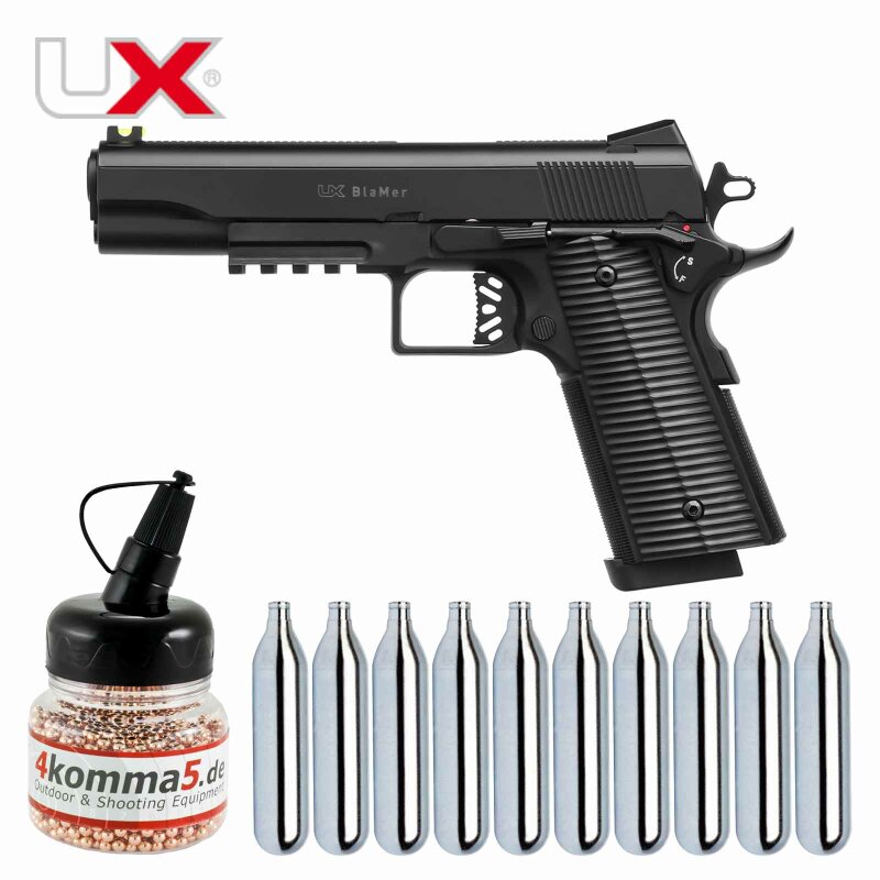 SET UX BlaMer - 4,5 mm Stahl BB Co2-Pistole Blowback (P18)