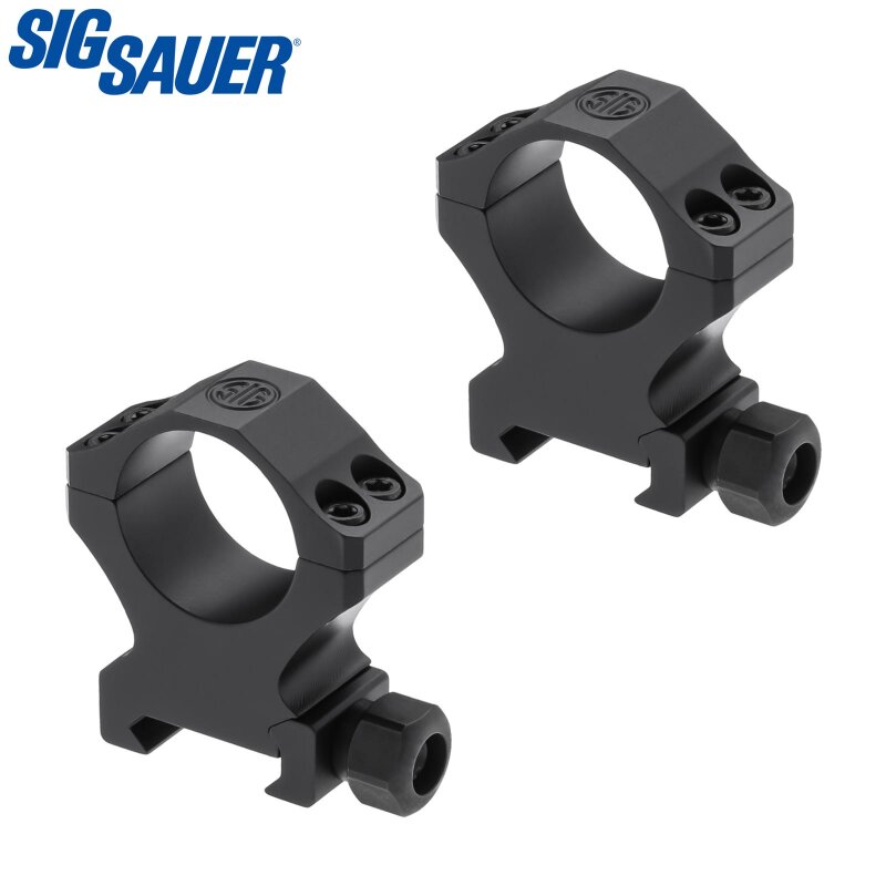 Sig Sauer ALPHA1 Aluminium Montageringe für Weaver- / Picatinnyschiene - 25,4 mm- High - 2 Stück