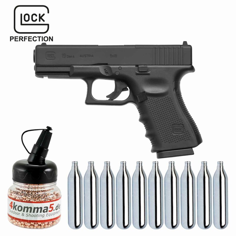 SET Umarex Glock 19 Gen4 MOS Co2-Pistole Kaliber 4,5 mm Stahl BB (P18)