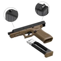 Kofferset Glock 17 Gen5 Coyote Co2-Pistole Kaliber 4,5 mm Stahl BB Blowback (P18)