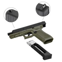 SET Glock 17 Gen5 Battlefield Green Co2-Pistole Kaliber 4,5 mm Stahl BB Blowback (P18)