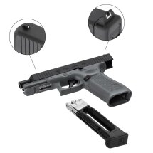 SET Glock 17 Gen5 Tungsten Gray Co2-Pistole Kaliber 4,5 mm Stahl BB Blowback (P18)