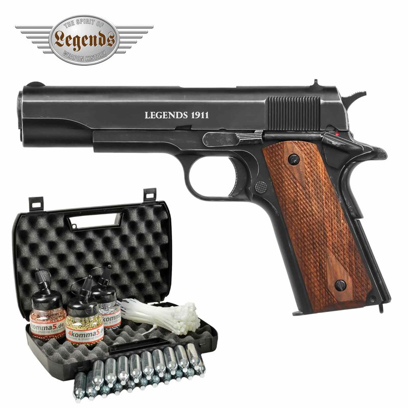 Kofferset Legends 1911 Vintage Vollmetall - Co2-Pistole Kaliber 4,5 mm Stahl BB (P18)