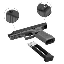 Glock 17 GEN5 Tungsten Gray Softair-Co2-Pistole Kaliber 6 mm BB Blowback (P18)