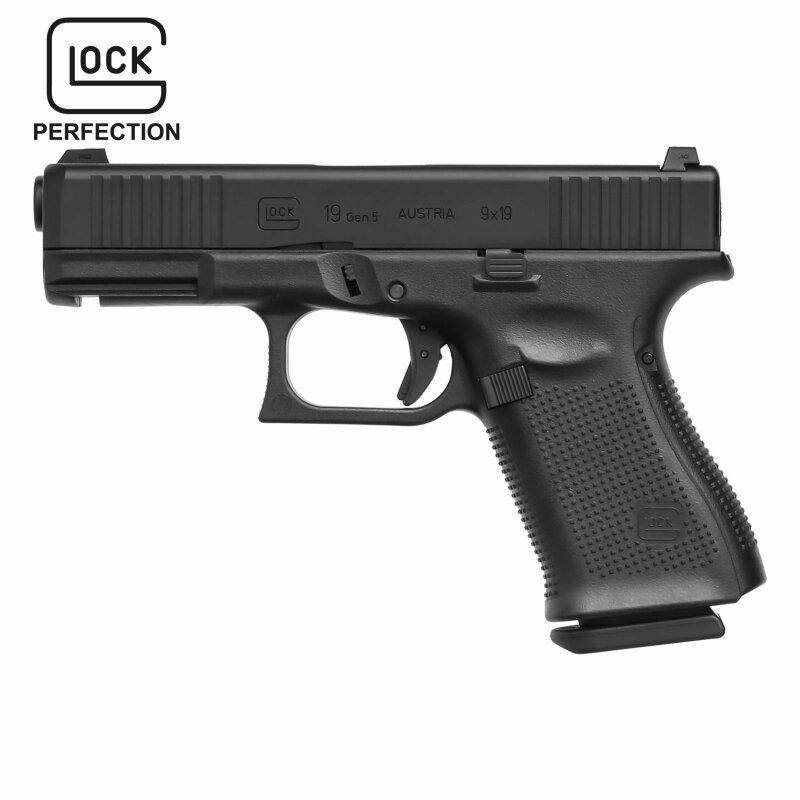 Glock 19 Gen5 Softair-Pistole Schwarz Kaliber 6 mm BB 19 Schuss Gas Blowback (P18)