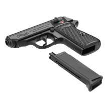 Komplettset Walther PPK/S Softair-Pistole Schwarz Kaliber 6 mm BB Gas Blowback (P18)