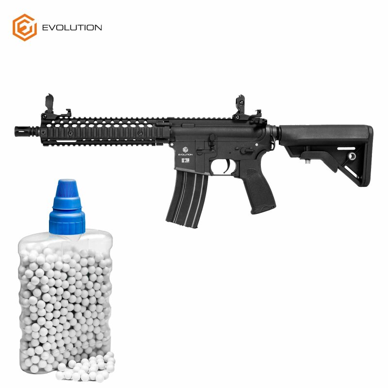 SET Evolution RECON MK18 MOD1 10,8" AEG Softair-Gewehr 6 mm BB schwarz (P14) + 800 BBs