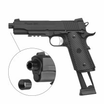 Komplettset Sig Sauer ProForce 1911 TACOPS Softair-Co2-Pistole Schwarz Kaliber 6 mm BB Blowback (P18)