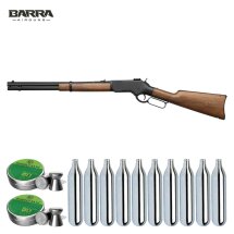 SET Barra 1866 4,5 mm Diabolo Co2 Gewehr Schwarz...