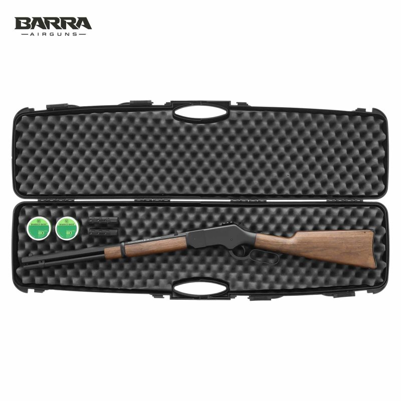 Kofferset Barra 1866 4,5 mm Diabolo Co2 Gewehr Schwarz Holzoptik (P18)