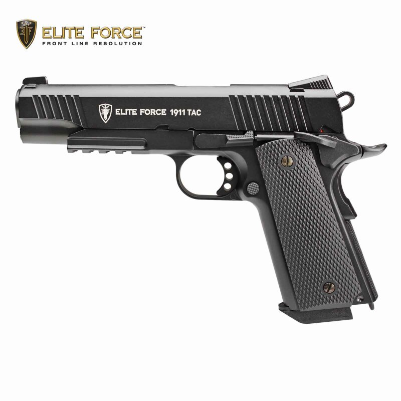 Modell II. Wahl - Elite Force 1911 TAC Vollmetall Softair-Co2-Pistole Kaliber 6 mm BB Blowback (P18)